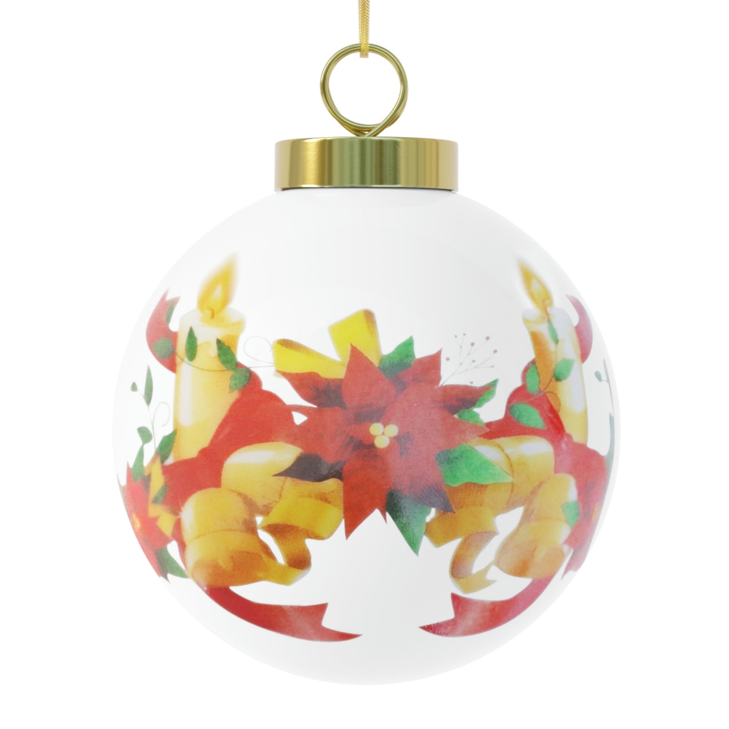 Skull Christmas Ball Ornament Red