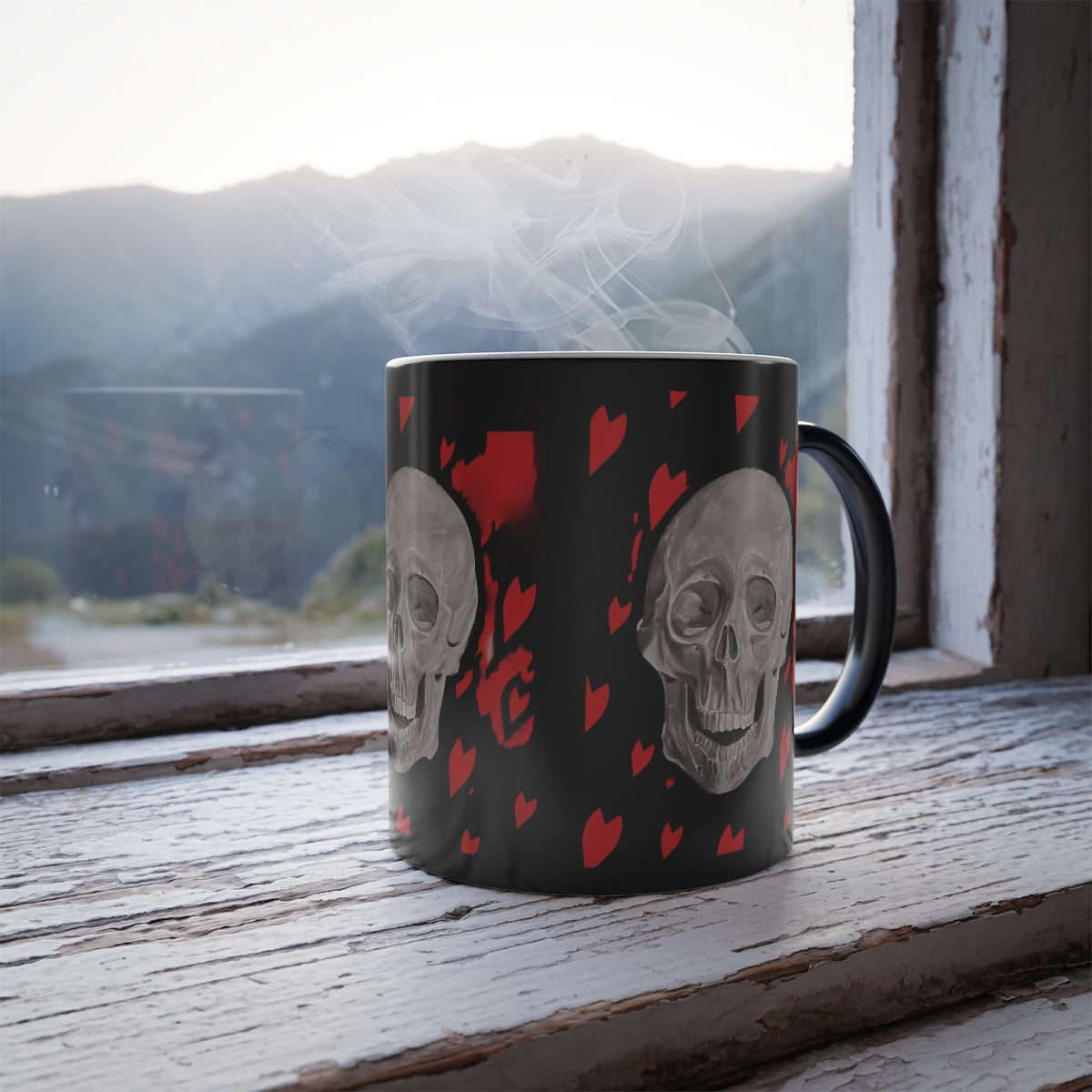 Skull Mug 11oz Color Morphing Happy