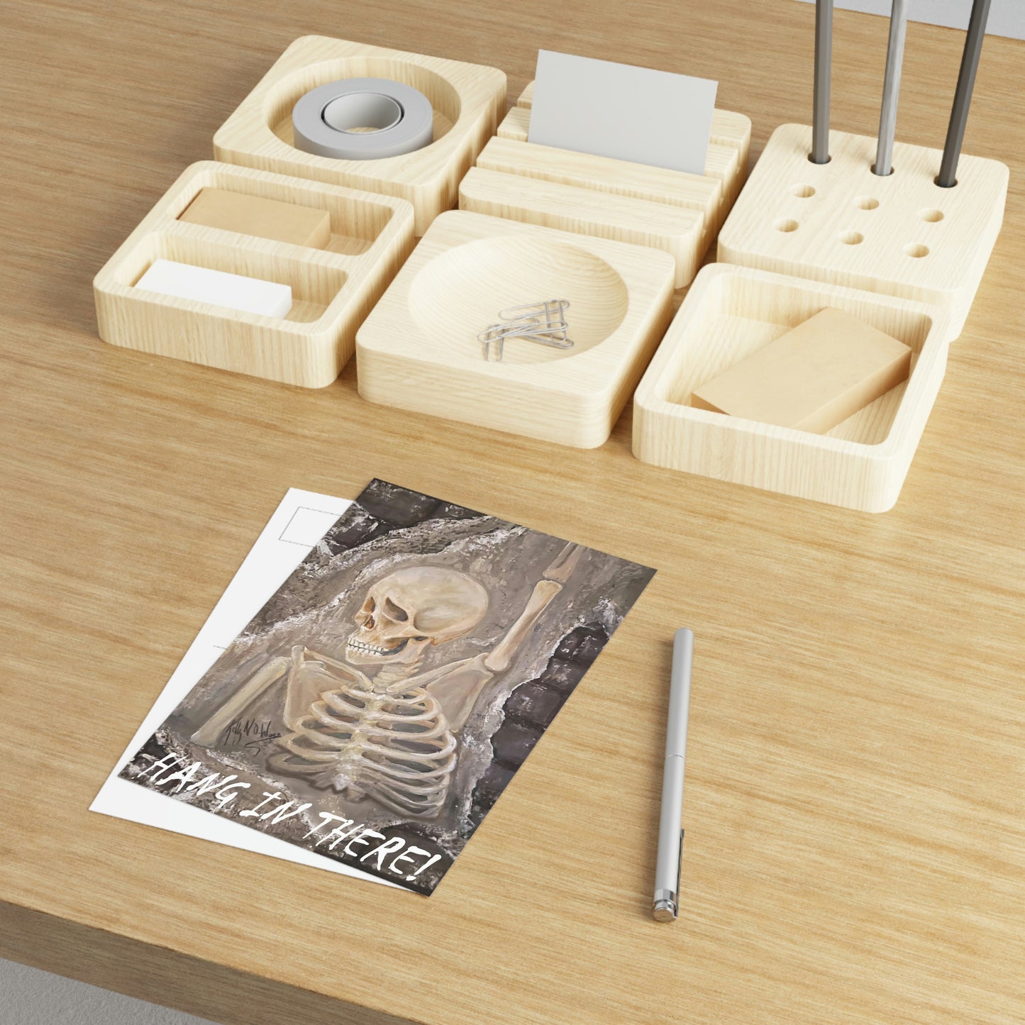 Skull Postcard Hang in There