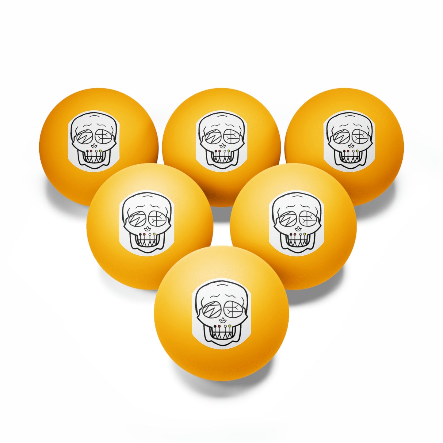 Skull Ping Pong Balls, 6 pcs