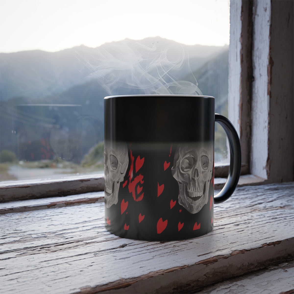 Skull Mug 11oz Color Morphing Happy
