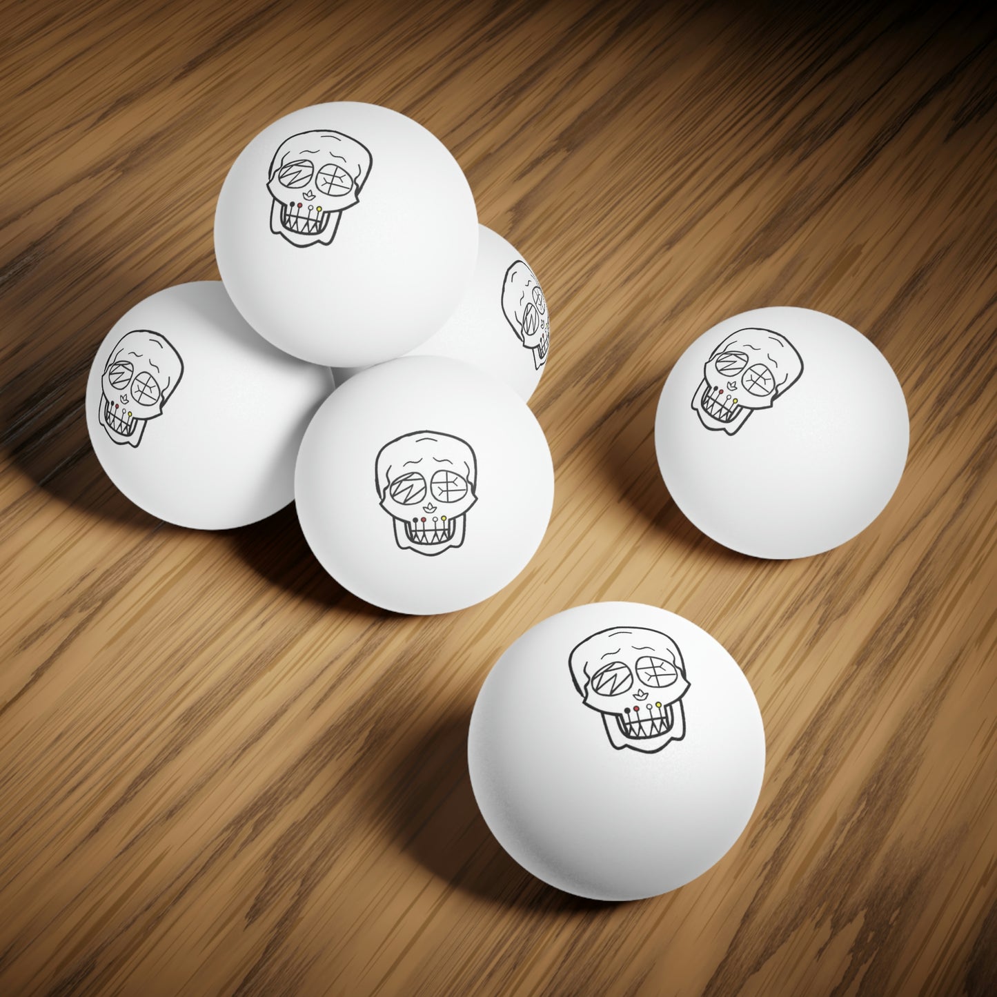 Skull Ping Pong Balls, 6 pcs