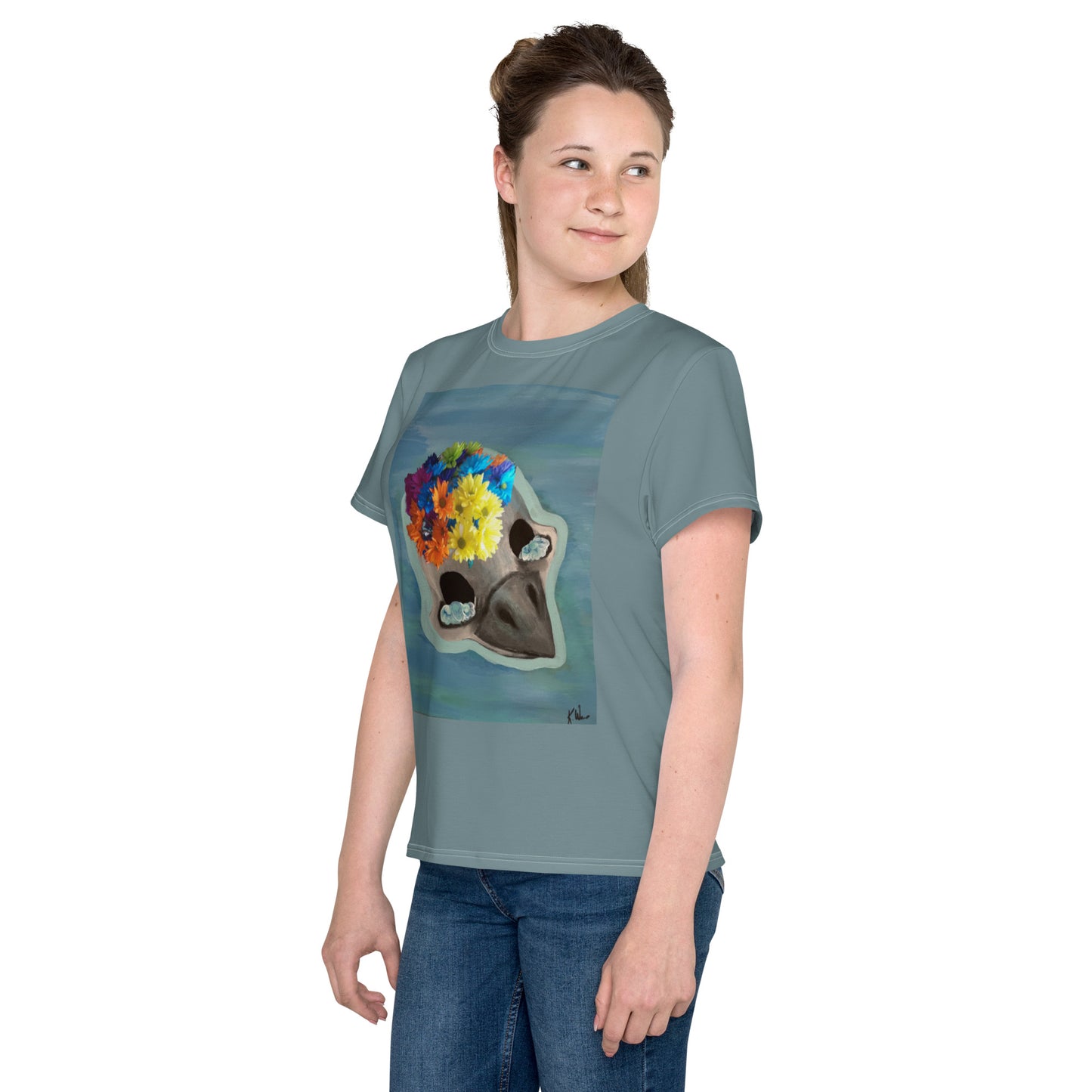 Skull T-shirt Youth Blue Bird