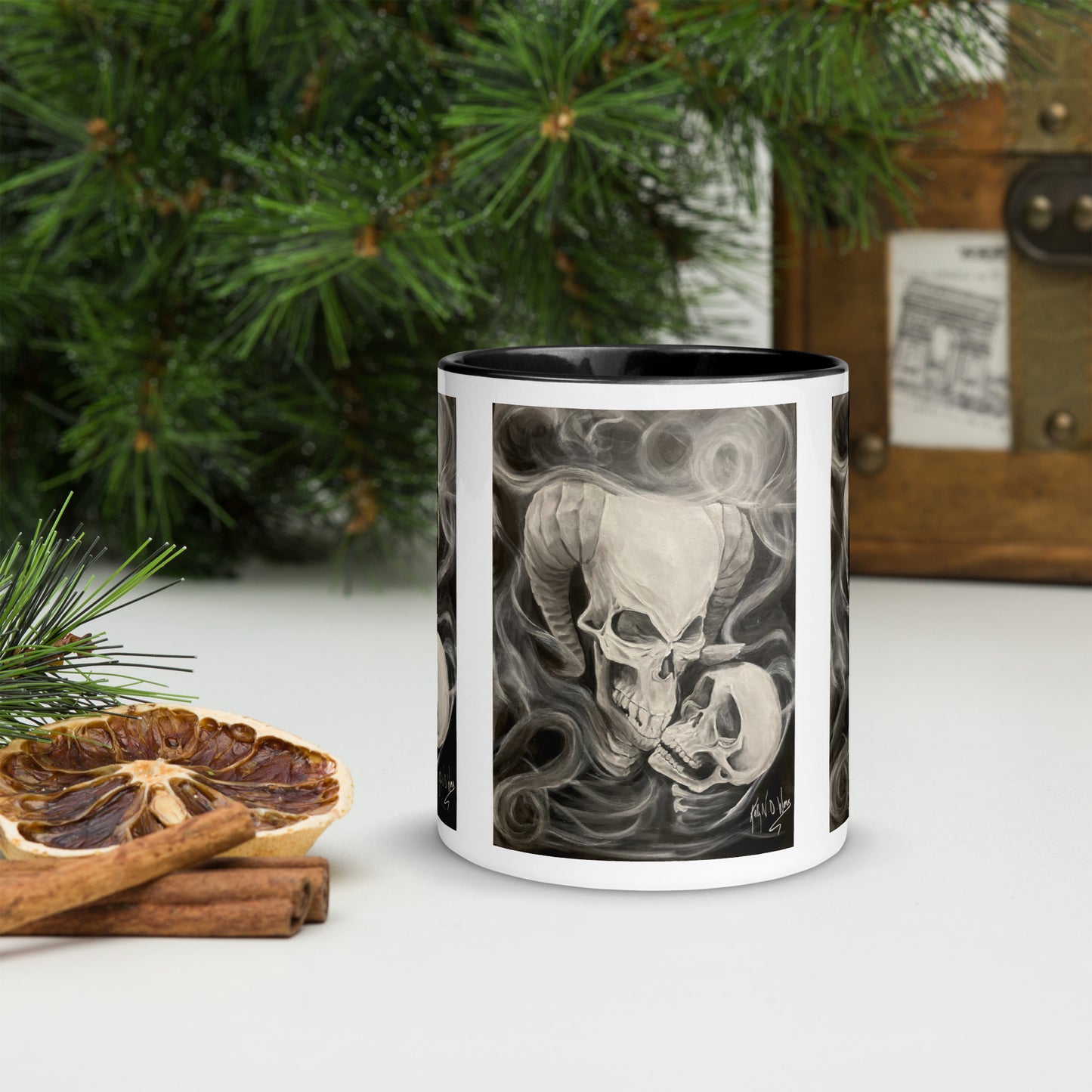 Skull Mug Black and White The Devil's Own