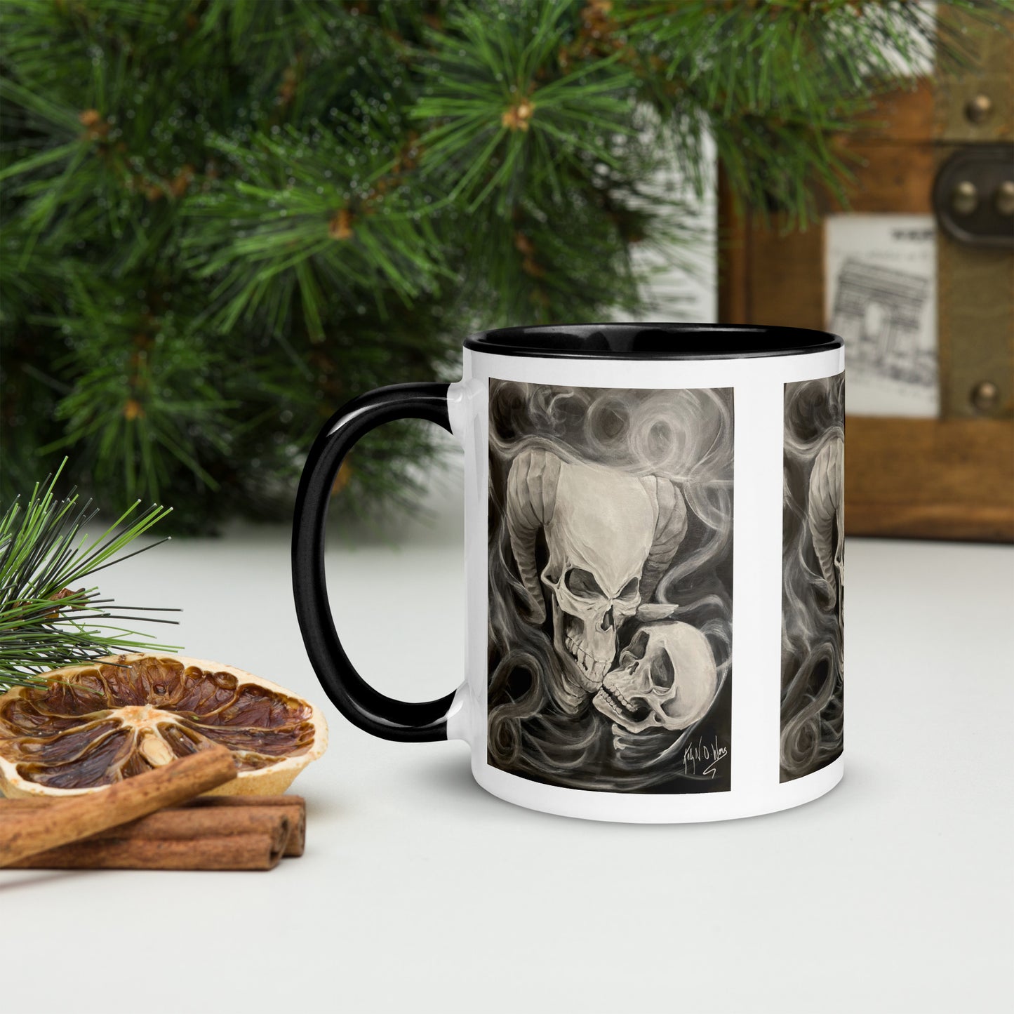 Skull Mug Black and White The Devil's Own