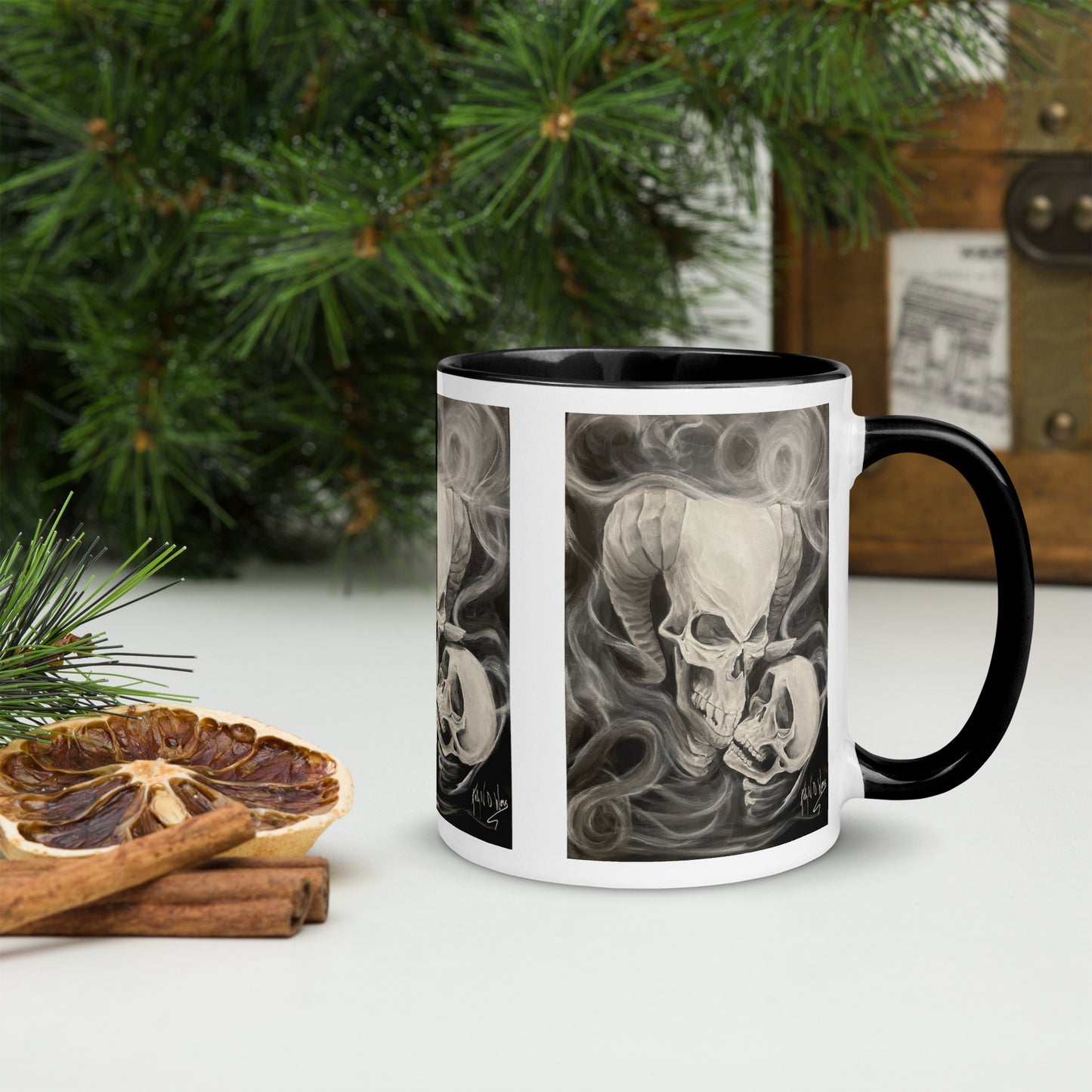 Skull Mug Black and White The Devil's Own