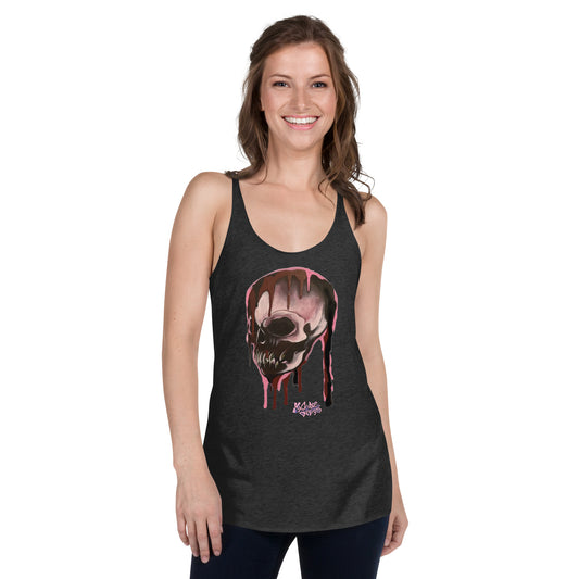 Women's Skull Racerback Tank Pink Lady