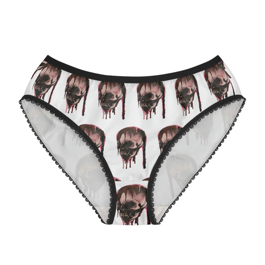 Women's Skull Briefs Pink Lady White