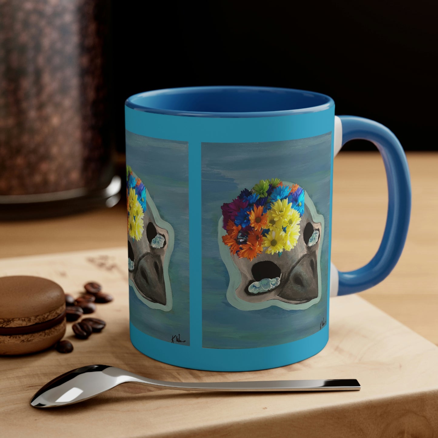 Skull Mug  Blue Bird