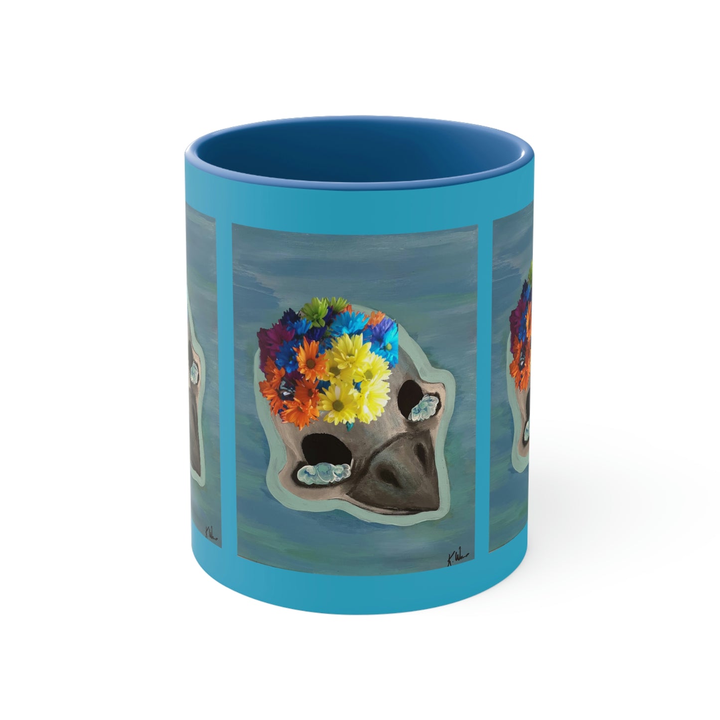 Skull Mug  Blue Bird