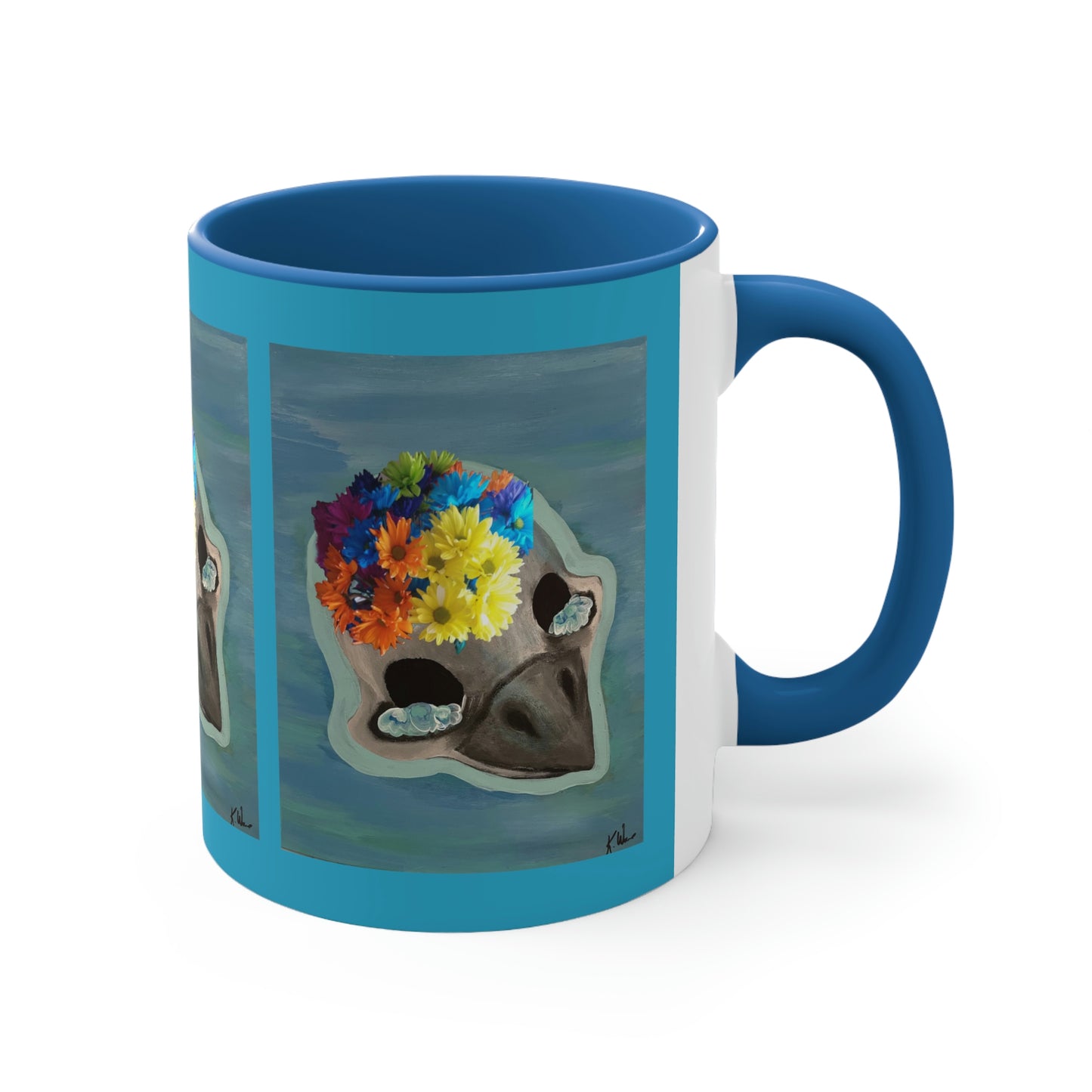 Skull Mug  Blue Bird