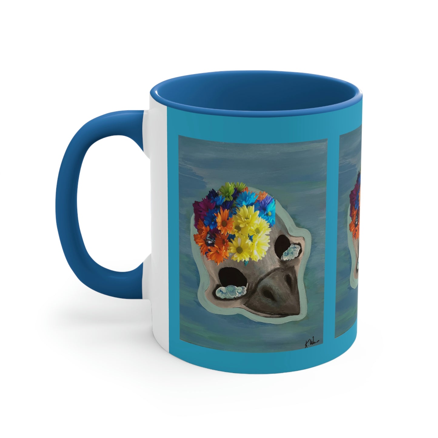 Skull Mug  Blue Bird