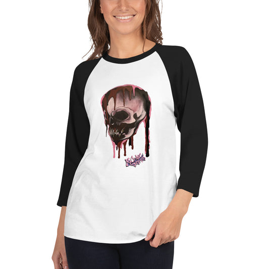 Skull Shirt Pink Lady 3/4 Sleeve